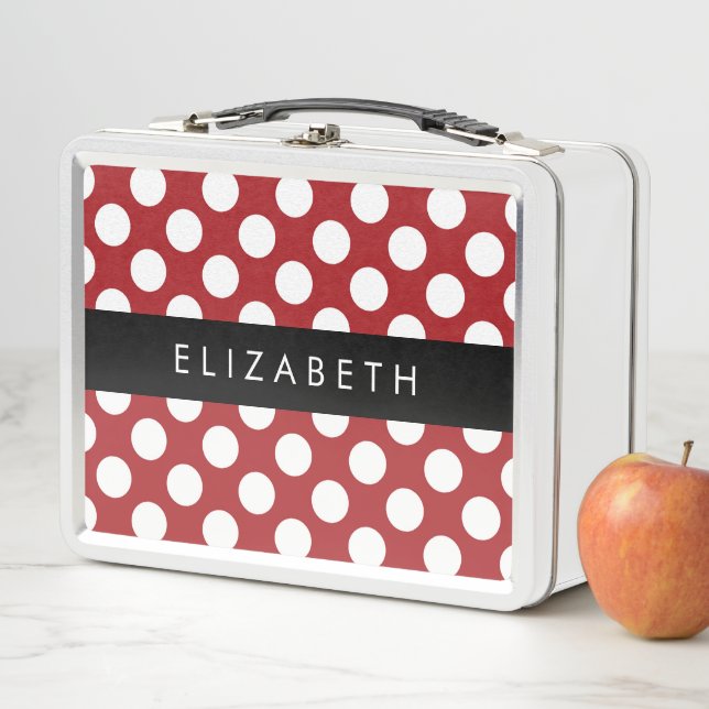 Lunch Box Pois Rouges, Motif Polka Dot, Votre Nom (En situation)