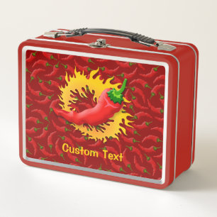 Lunch Box Poivre avec boîte à lunch en métal flammé