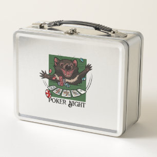 Lunch Box Poker Night Royal Flush Cartoon Tasmanian Diable