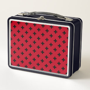Lunch Box Polka noire croise sur rouge