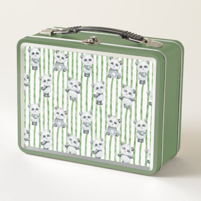 Lunch Box Pores de panda personnalisées pour enfants (Devant)