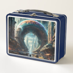 Lunch Box Portail futuriste de la planète Alien avec Porte m