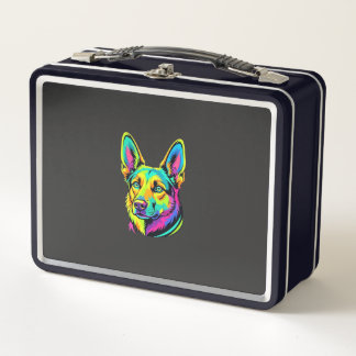 Lunch Box Portrait vectoriel coloré de chien néon