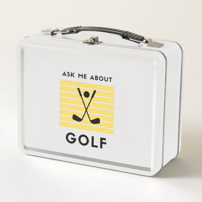 Lunch Box Posez-moi des questions sur le golfeur de golf (Devant)