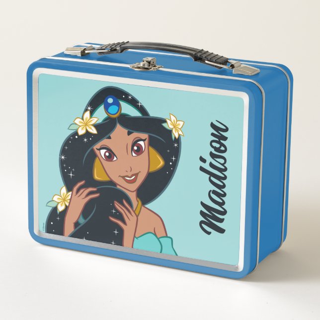 Lunch Box Princesse Jasmine - Cheveux et fleurs étincelants (Devant)