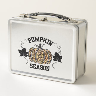 Lunch Box Pumpkin Season  Cheetah Print Pumpkin Fall Design 