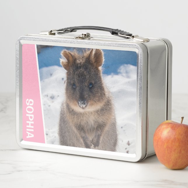 Lunch Box Quokka on the Beach Australia, Pink Accent Girls (En situation)