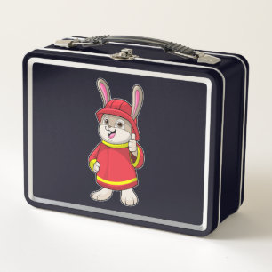 Lunch Box Rabbit comme pompier avec casque