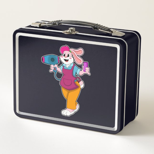 Lunch Box Rabbit en coiffeur avec sèche-cheveux & peigne (Devant)