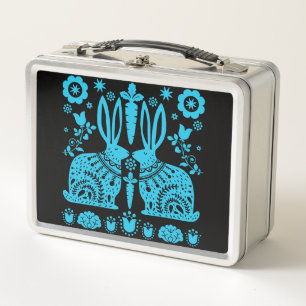 Lunch Box Rabbit Nordic Scandinavian Folk Art