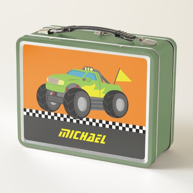 Lunch Box Racing Green Monster Truck pour Racer Boys Lunch B (Dos)