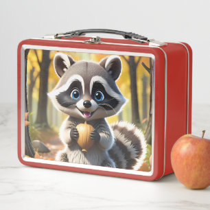 Lunch Box Racon de style Cute Kawaii tenant un gland