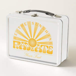 Lunch Box RADIATE Be Sunshine Vintage Retro Gold Custom