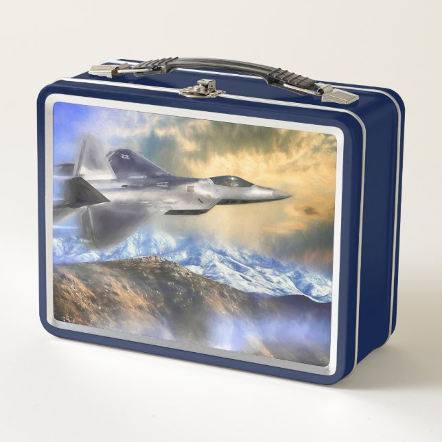 LUNCH BOX RAPTEURS SUR LE JET AMÉRICAIN F22 (Devant)