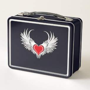 Lunch Box Red Angel Coeur avec ailes