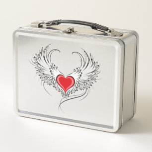 Lunch Box Red Angel Coeur avec ailes