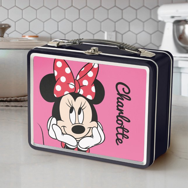 Lunch Box Red Minnie | Tête dans les mains - Personnalisé (Lunchbox on counter)