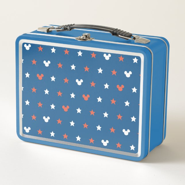 Lunch Box Red, White, and Blue Mickey Star Pattern (Devant)
