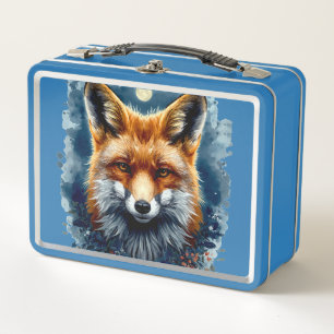 Lunch Box Renard Aesthetic Lune Forestière Aquarelle