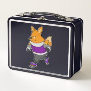 Lunch Box Renard au patinage sur glace avec patins sur glace