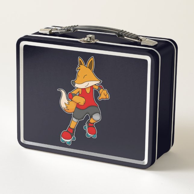 Lunch Box Renard en patinage avec roulettes (Devant)