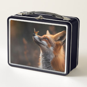 Lunch Box Renard mou avec papillon assis sur son nez