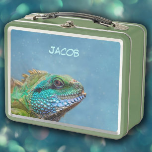 Lunch Box Reptile Iguana coloré personnalisé