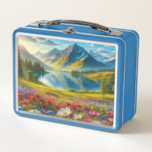 Lunch Box Ressort coloré/lac de montagne fleuri
