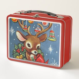 Lunch Box Rétro gamelle vintage de renne de Noël