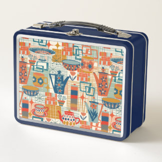 Lunch Box Retro Hand Painted Pottery