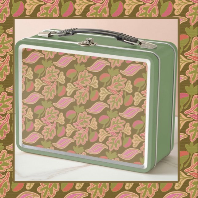 Lunch Box Retro leaves in bohem patterndesign (Créateur téléchargé)