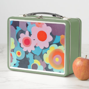 Lunch Box Retro mod flowers