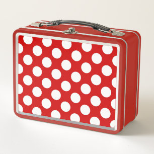 Lunch Box Rétro motif de pois blanc rouge