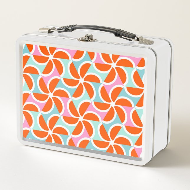 Lunch Box Rétro motif orange de cale (Devant)