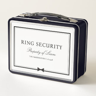 Lunch Box Ring Security Funny Wedding Custom Ring Bearer Box