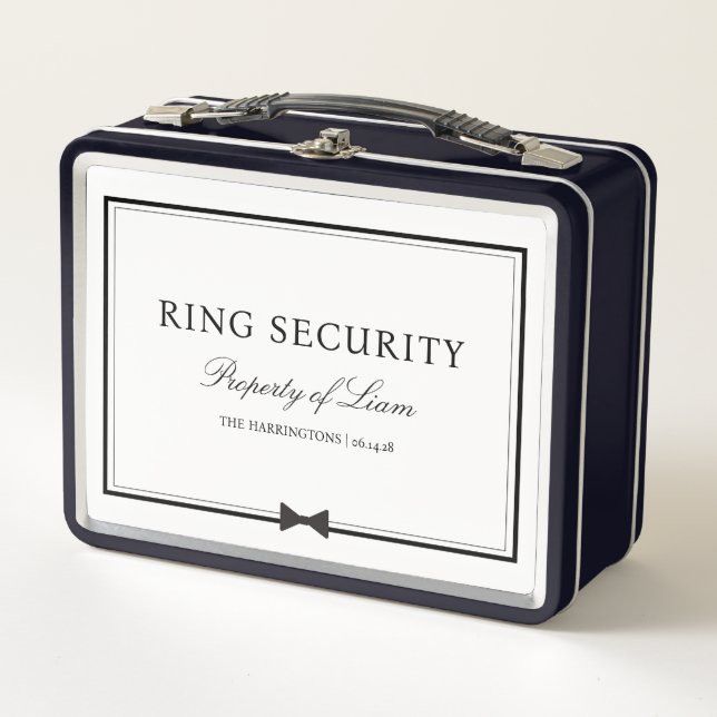 Lunch Box Ring Security Funny Wedding Custom Ring Bearer Box (Devant)