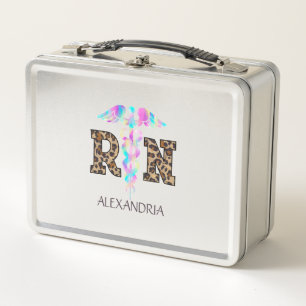 Lunch Box "RN" en Empreinte de léopard - Logo Médicale color