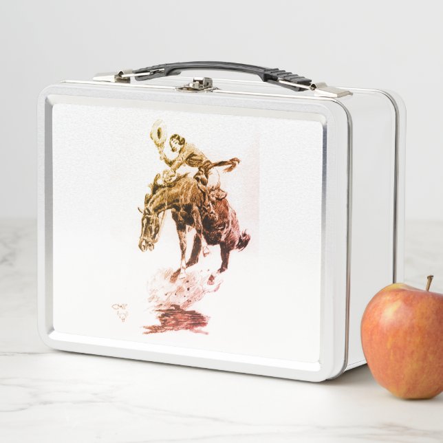 Lunch Box Rodeo Cowgirl (par C.M. Russell) (En situation)