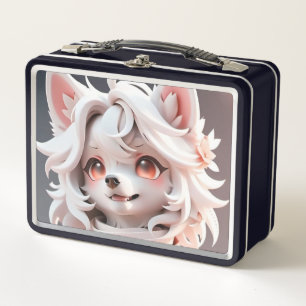 Lunch Box Rosé Et Blanc Fluffé