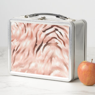 Lunch Box Rose rose pâle Zebra Imprimer