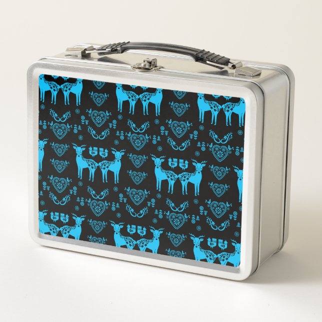 Lunch Box Rosemaling Norwegian Folk Art (Devant)