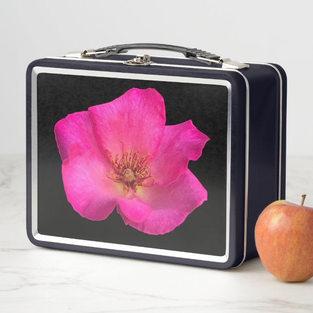Lunch Box Roses stylo à plumes - métal et noir bg (En situation)
