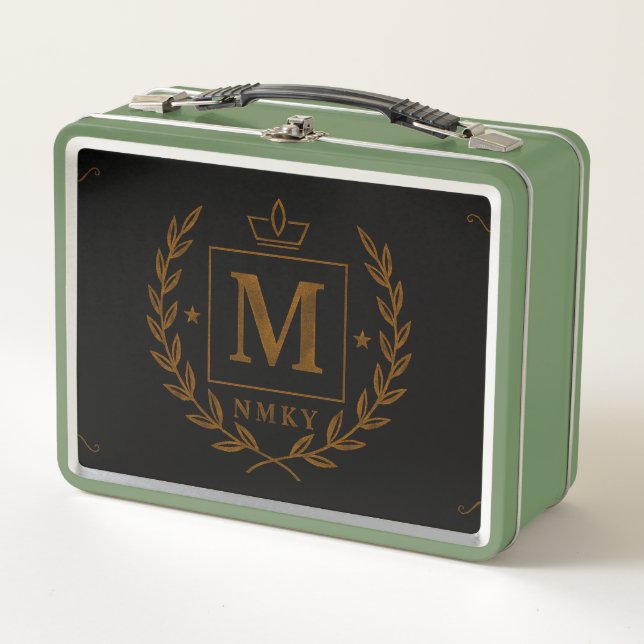 Lunch Box "Royal NMKY Emblem – Monogram M Crest Design" (Devant)