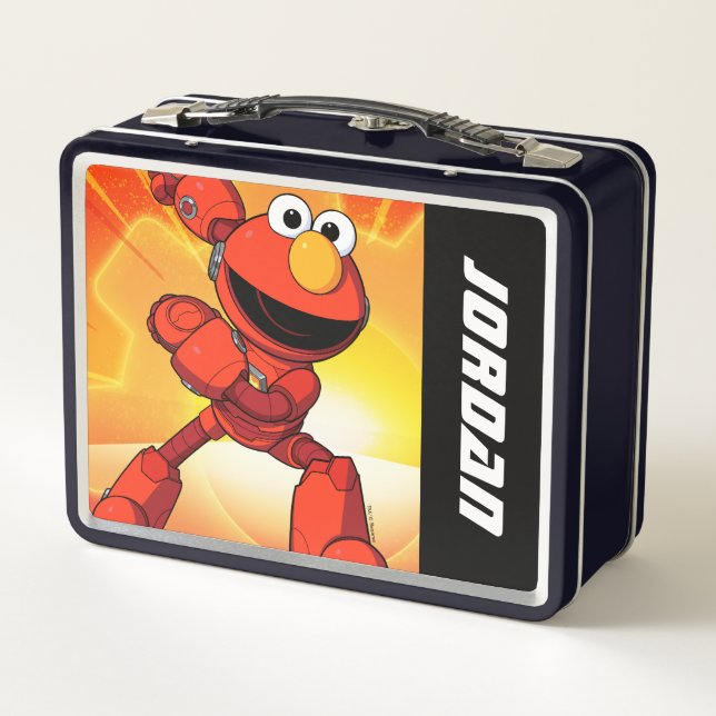 Lunch Box Rue Sésame | Mécaniciens Elmo | Ajouter un nom (Dos)