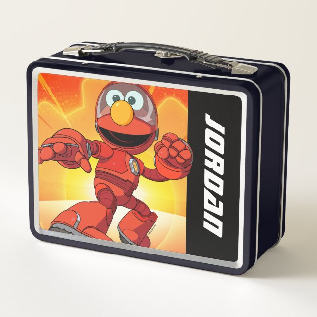 Lunch Box Rue Sésame | Mécaniciens Elmo | Ajouter un nom (Dos)