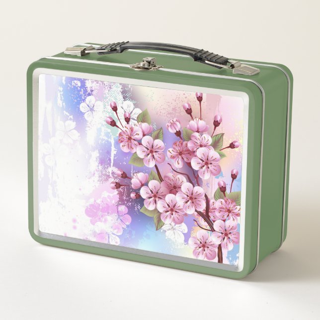 Lunch Box Sakura rose sur la peinture Arrière - plan (Devant)