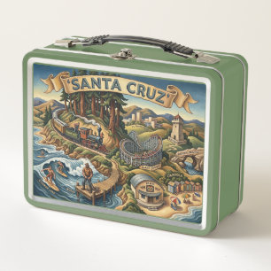 Lunch Box Santa Cruz Californie Carte Illustrée UCSC Quai