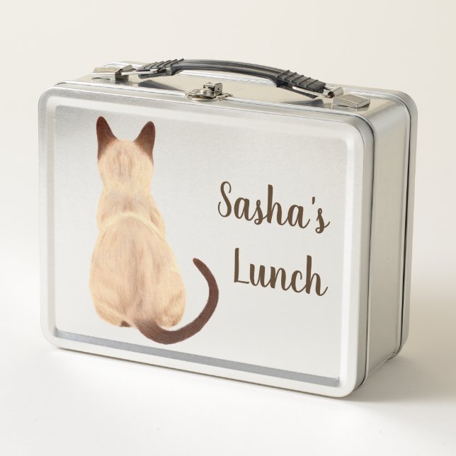 Lunch Box Sasha Siamese Chat assis en arrière Vue Kitty Cust (Devant)