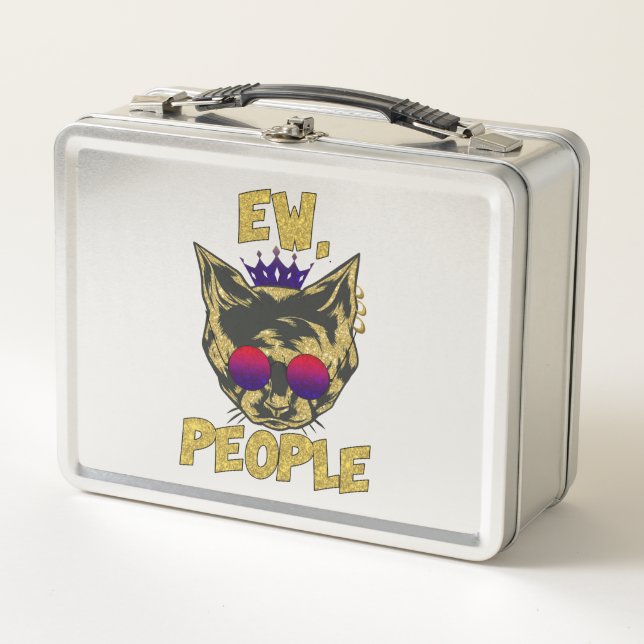 Lunch Box Sassy Royal Chat - "Ew. Personnes" Drôle Amoureux  (Devant)
