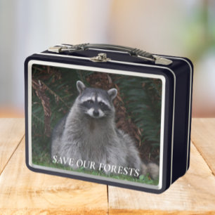 Lunch Box Save Our Forêts Raccoon Wildlife Photo